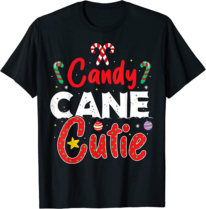 Candy Cane Cutie Funny Christmas Girls Kids Xmas Pajama T-Shirt