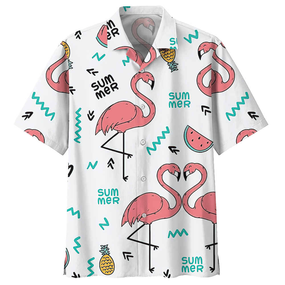 Flamingo White Unique Design Unisex Hawaii Shirt For Men And Women Ha102386