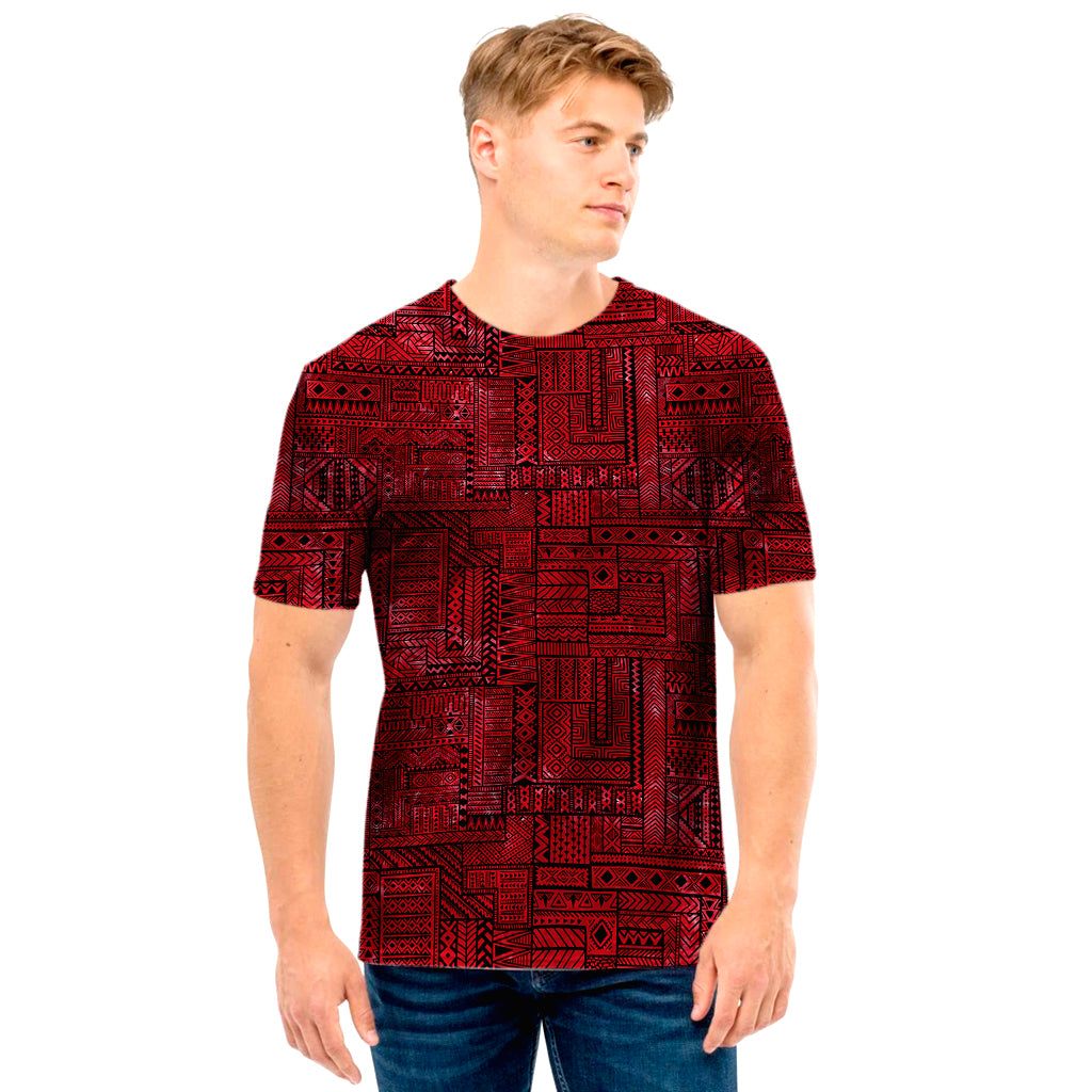 Red And Black African Ethnic Print Men’S T-Shirt