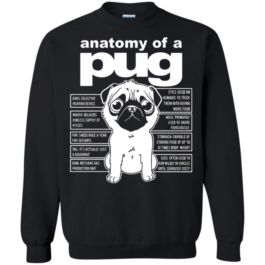 AGR Dog Lover Anatomy Of A Pug Cute Sweatshirt