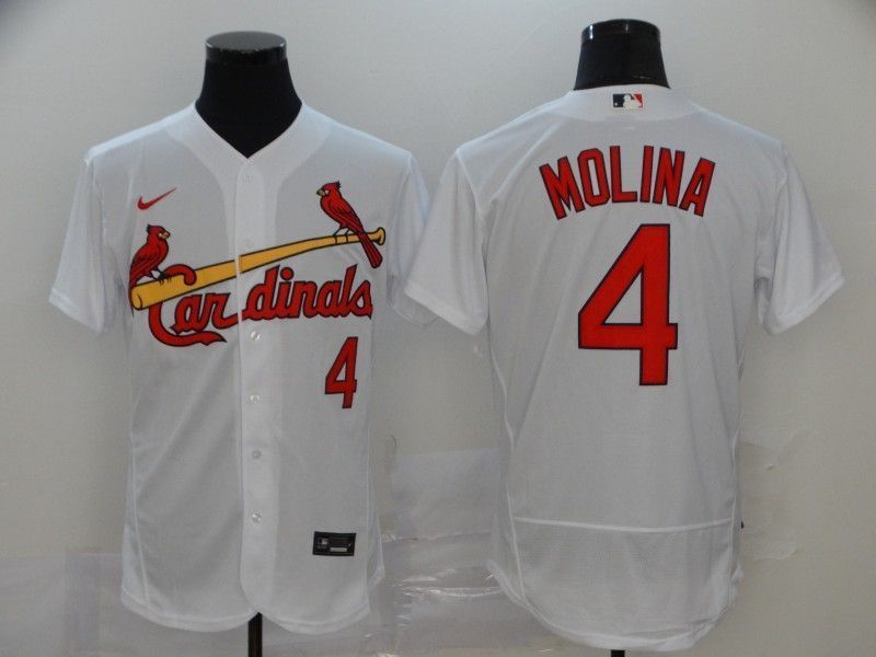 Yadier Molina #4 St Louis Cardinals 2020 MLB White Jersey A4