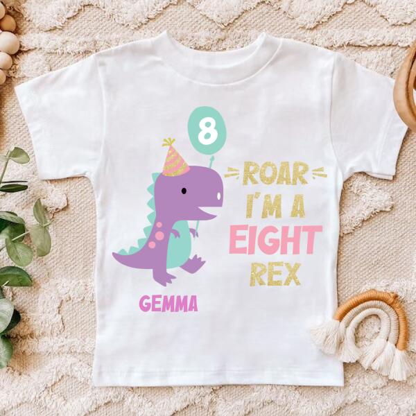 8Th Birthday Shirt, Custom Birthday Shirt, Dinosaur Birthday Shirt, Eight Birthday Shirt, 8Th Birthday T Shirt, Baby Shirt