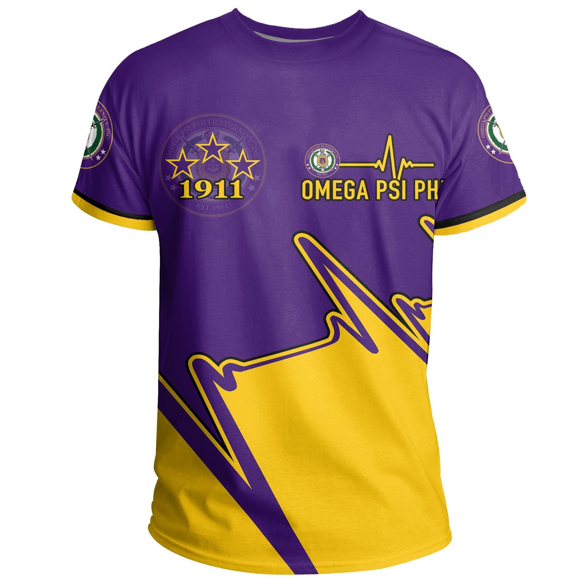 Personalized Heartbeat Omega Psi Phi Tee