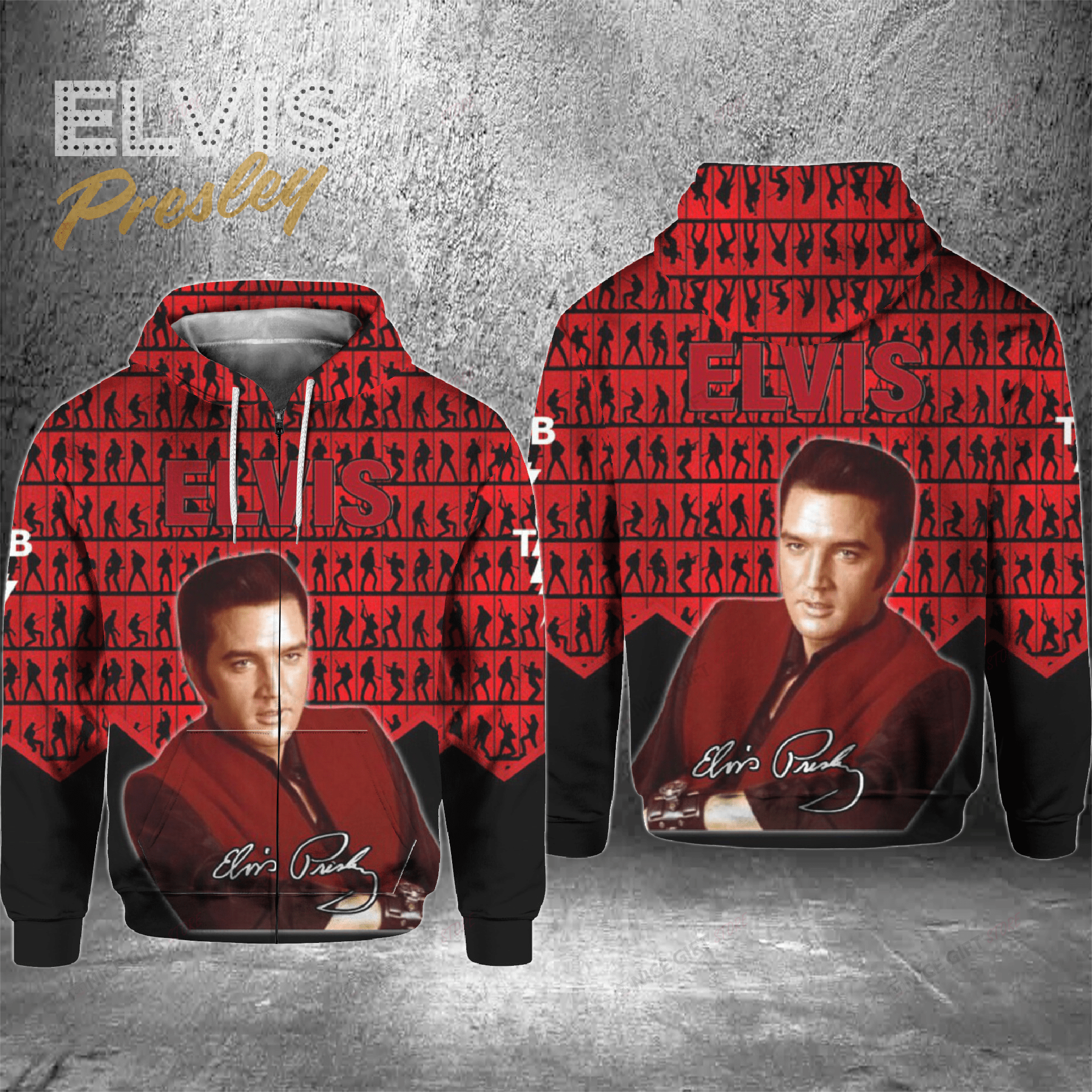 Elvis Presley Zip Hoodie 3D 3Zh-K3A6