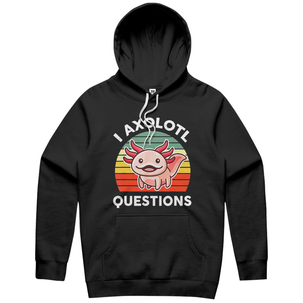 I Axolotl Questions Shirt Kids Funny Cute Retro Axolotl Hoodie