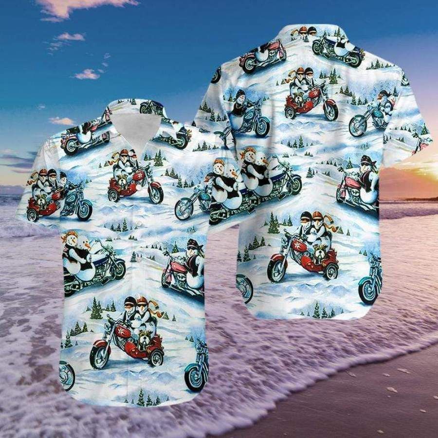 Hawaii Aloha Shirts Christmas Snowman Racing Ha50862