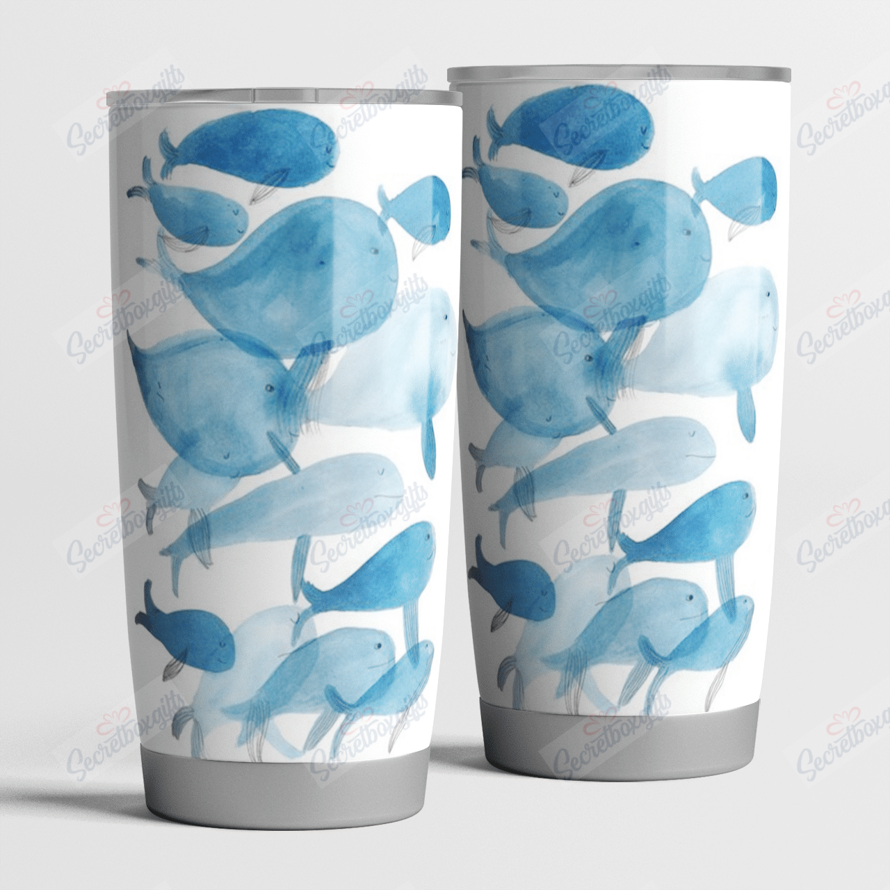 Personalized Watercolor Whale Fish Nc1611599Cl Stainless Steel Tumbler Travel Customize Name, Text, Number, Image