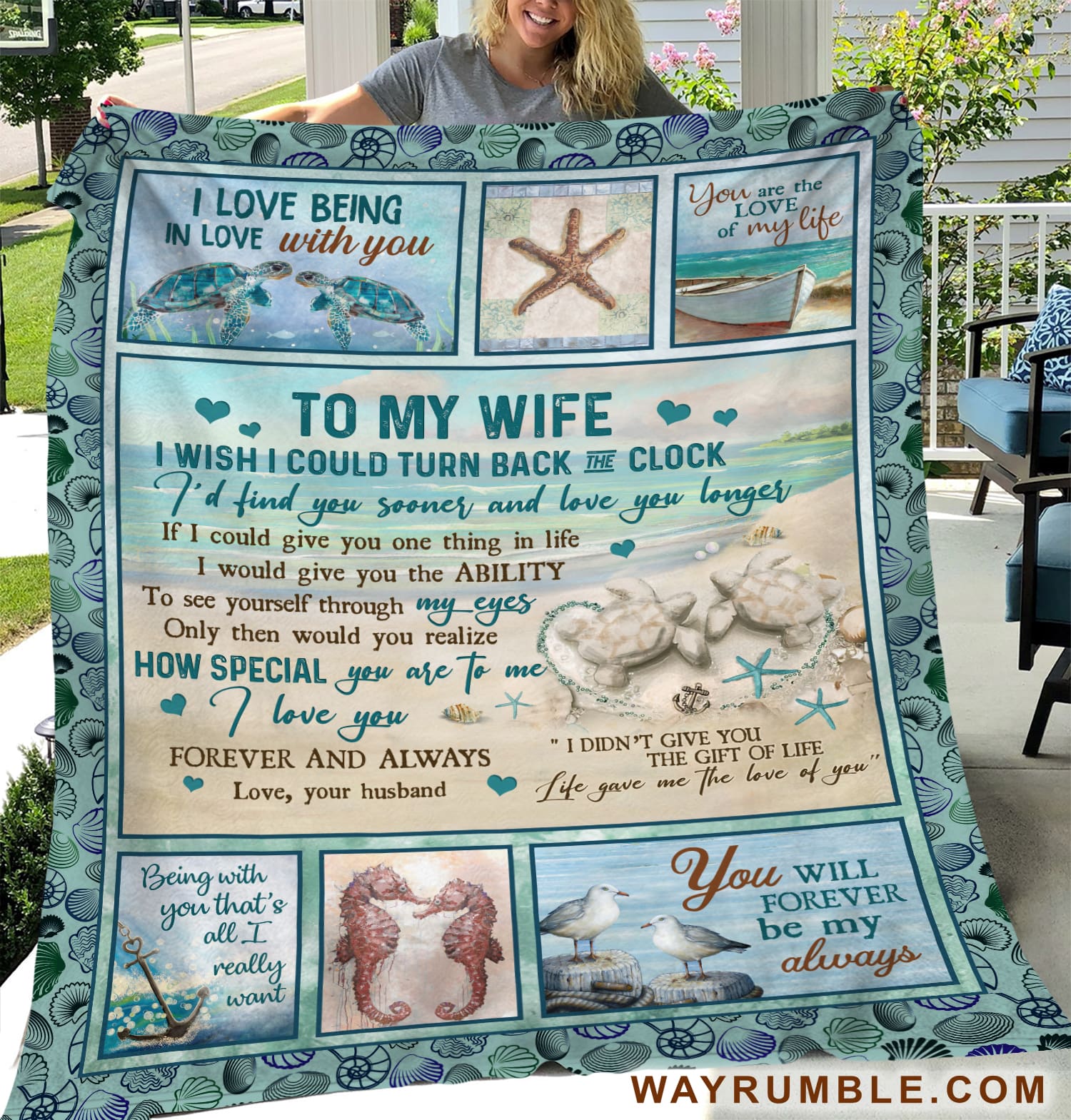 To My Wife – Sea Creatures – I Love You Forever And Always – Blanket