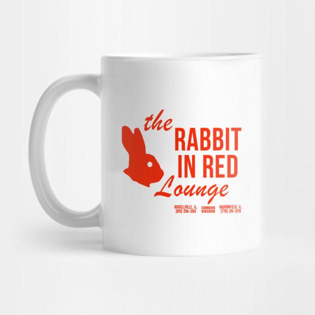 The Rabbit In Red Lounge Coffee White Mug, Coffee Mug, Gift Halloween, Happy Halloween 1