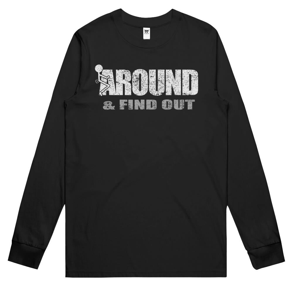 Fuck Around And Find Out Men Funny Christmas Holiday Long Sleeve T Shirts