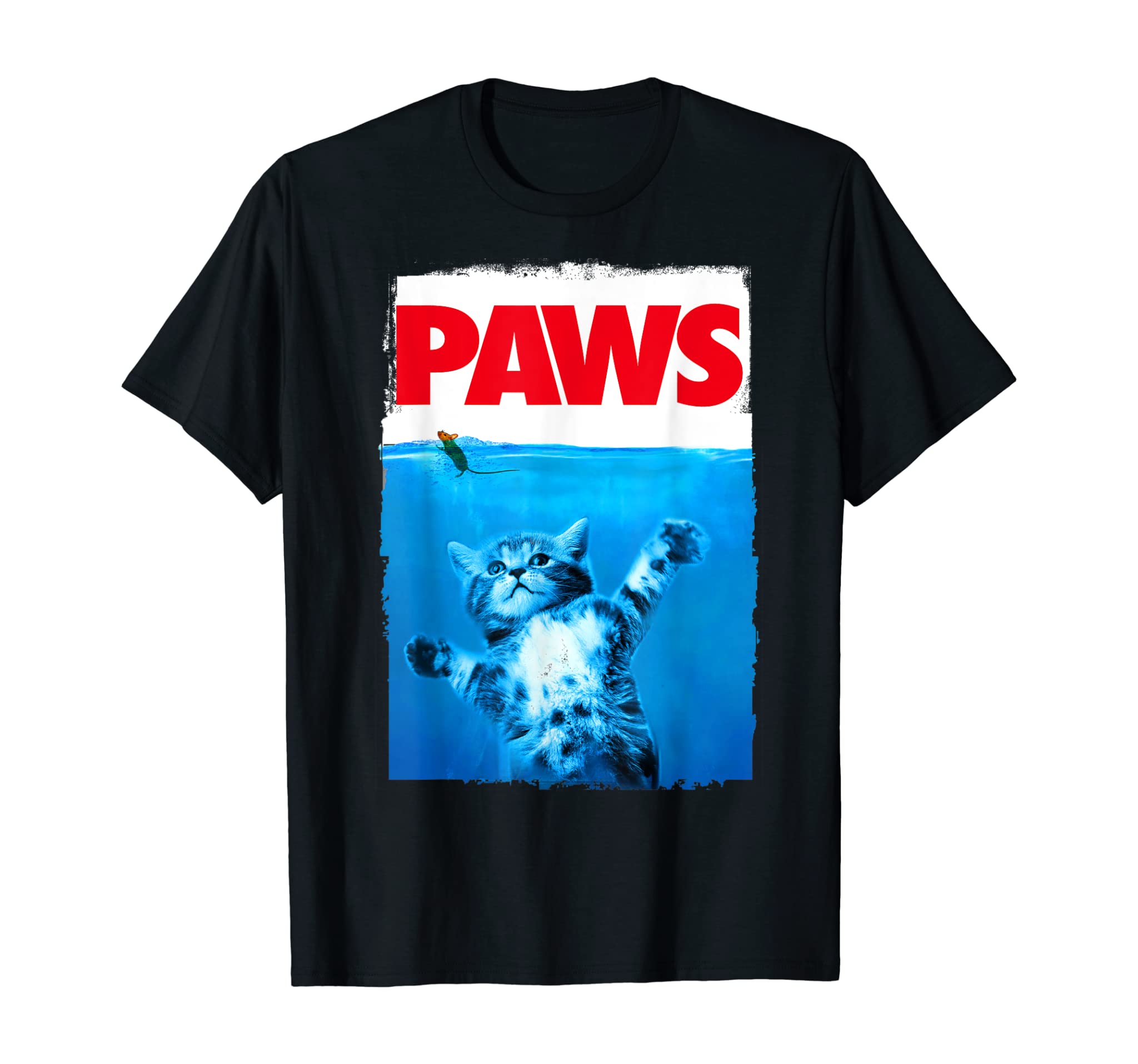 Paws Cat And Mouse Top, Cute Funny Cat Lover Parody Top T-Shirt