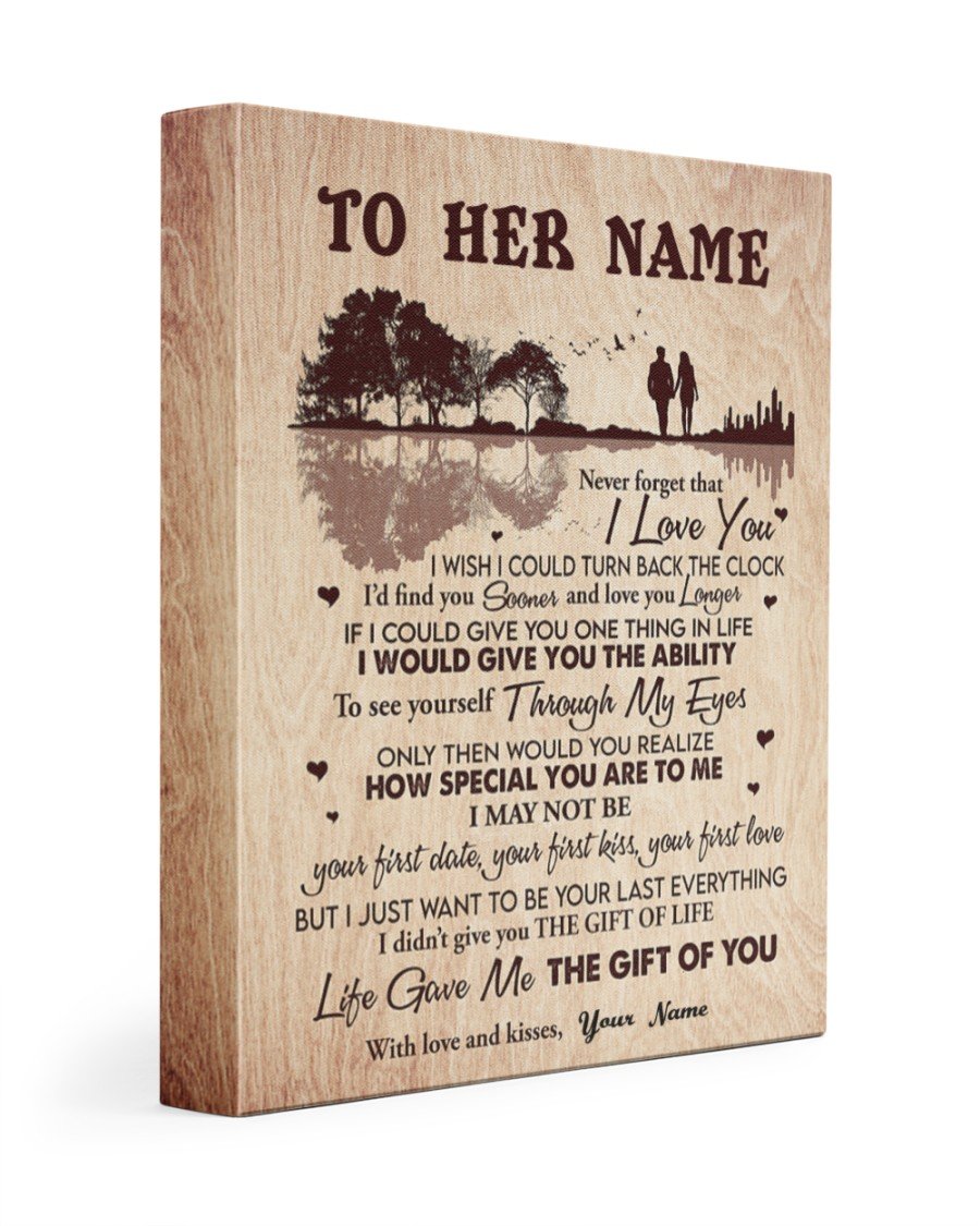 The Gift Of You Personalized Name Canvas Lovely Gift For Wife Poster Wall Art Home Decor