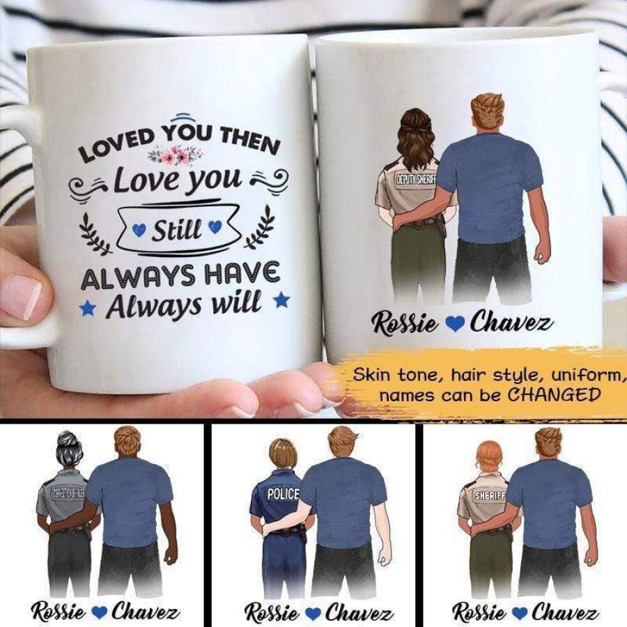 TBL – Female Police Officer Couple Personalized Mug