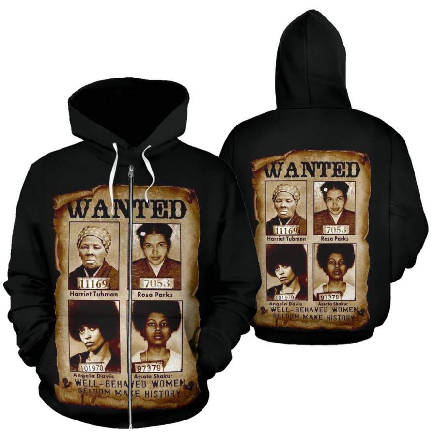 African Zip-Up Hoodie – Civil Women Rights Leaders