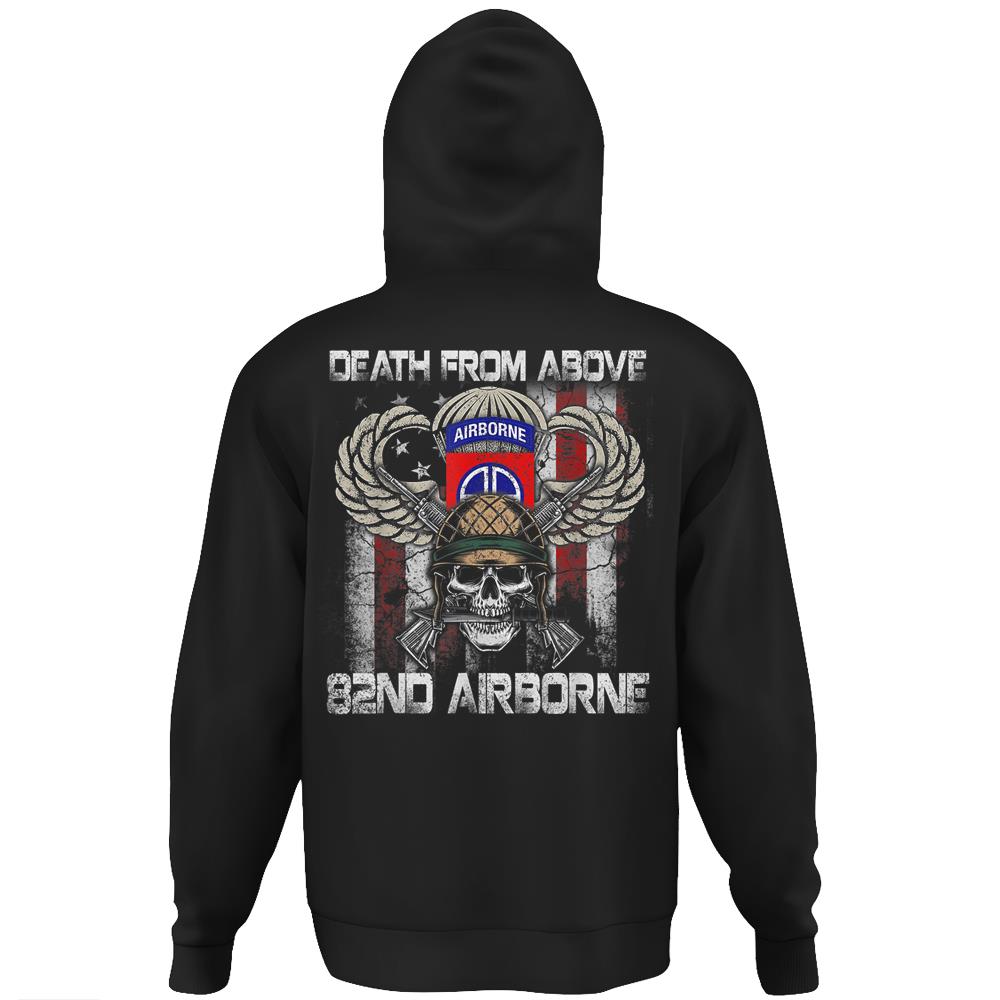 Death From Above 82Nd Airborne Division Veteran Hoodie Print On Back