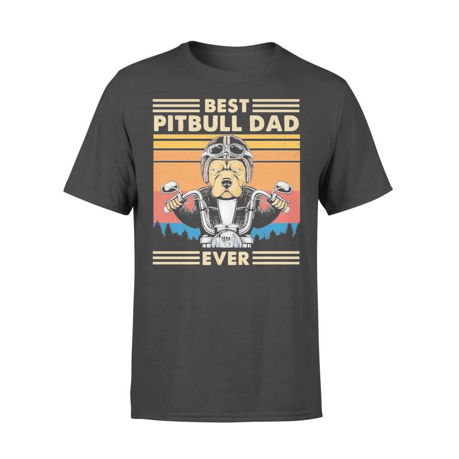 Motorcycle Best Pitbull Dad Ever Vintage T-shirt