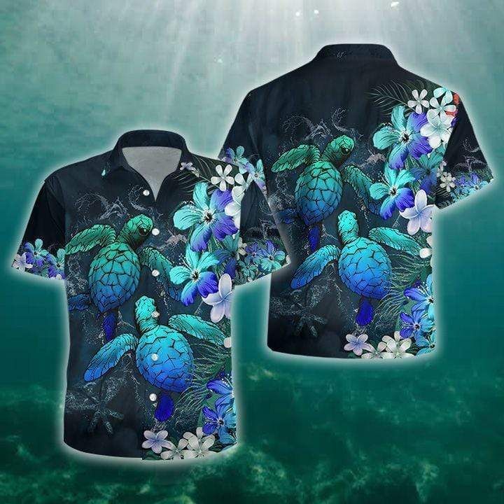 Blue Ocean Turtle Aloha Hawaii Shirts For Men Women Ha58396