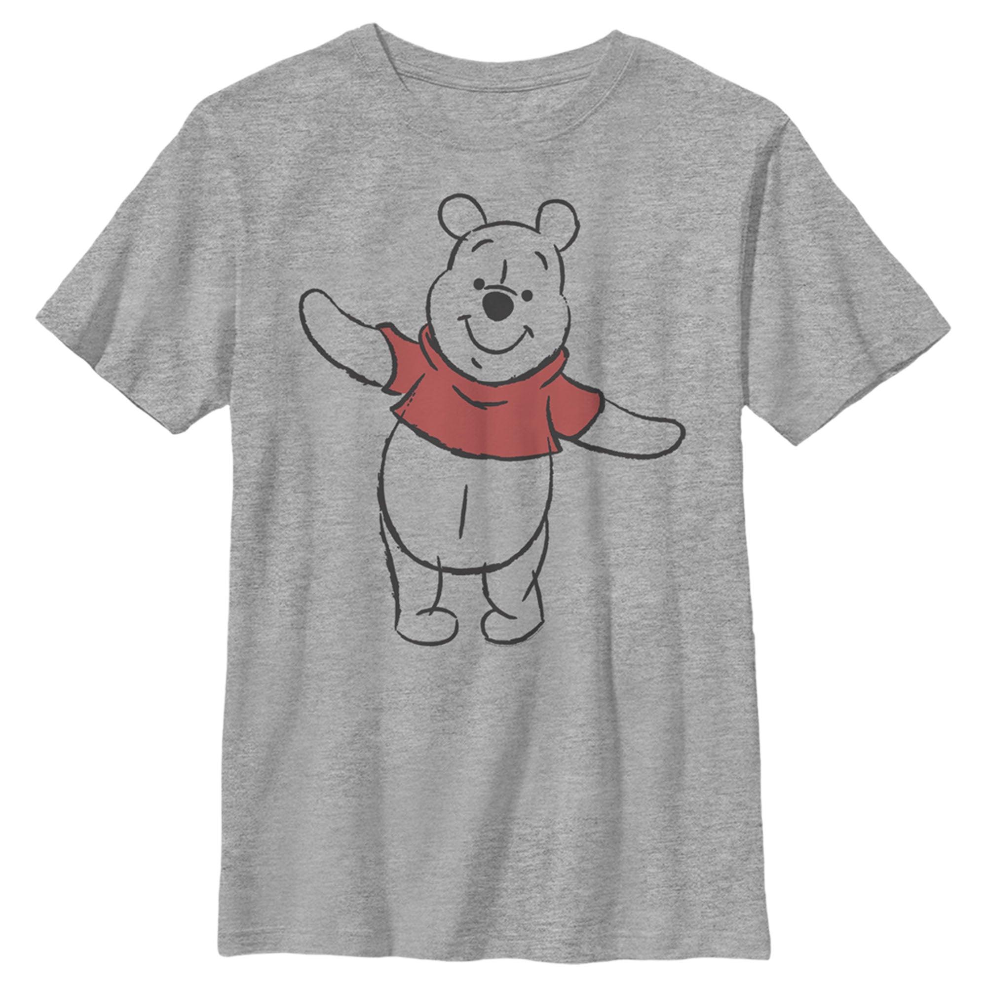 Boy’S Winnie The Pooh Bear Sketch With Red Shirt T-Shirt