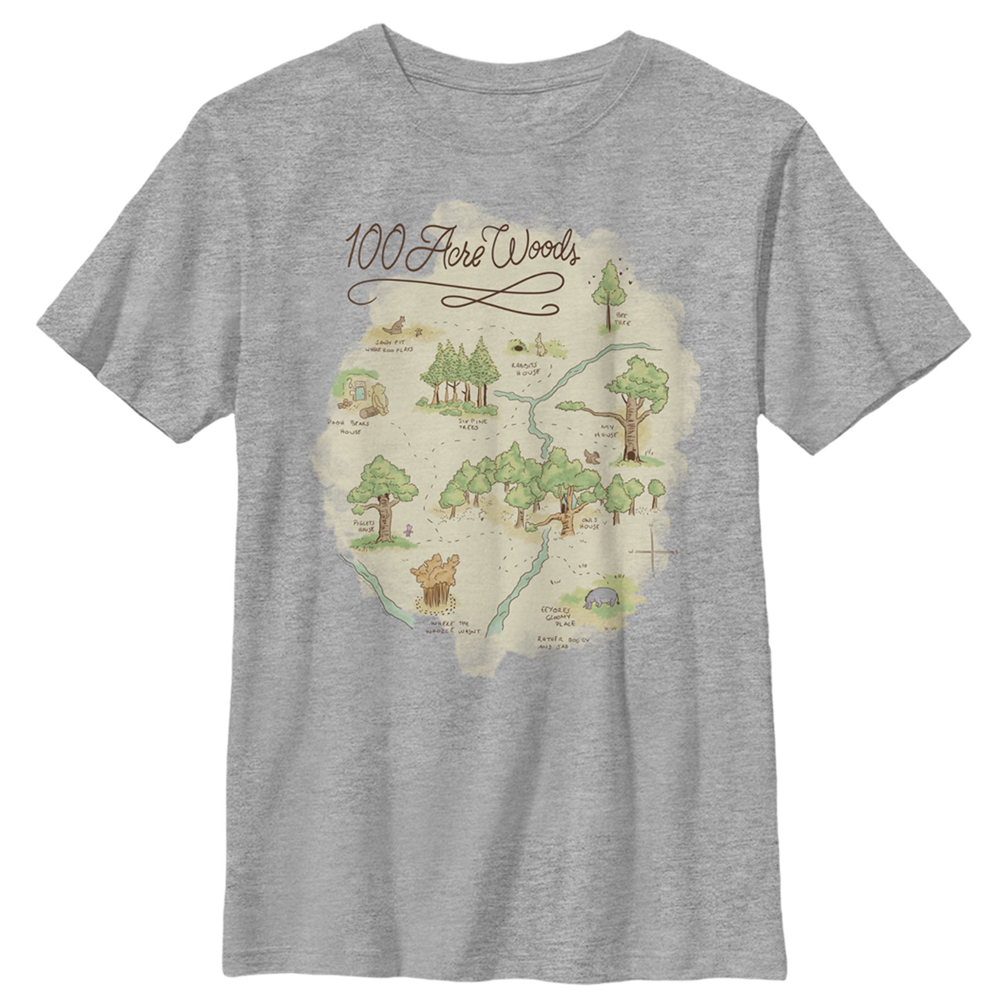 Boy’S Winnie The Pooh 100 Acre Woods Map T-Shirt