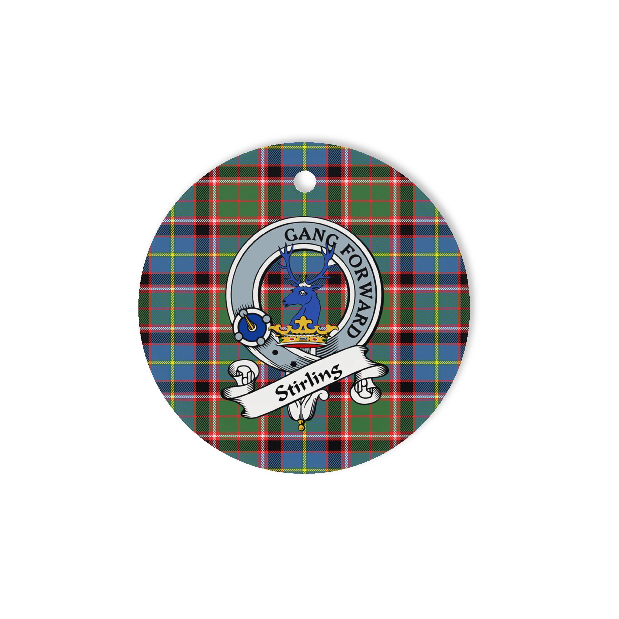 Stirling Of Cadder  Scottish Clan Badge Plaid Ornament Gift. Christmas Tree Ornament Stirling Of Cadder  Clan Tartan Ornament Great Christmas Ornaments Gift