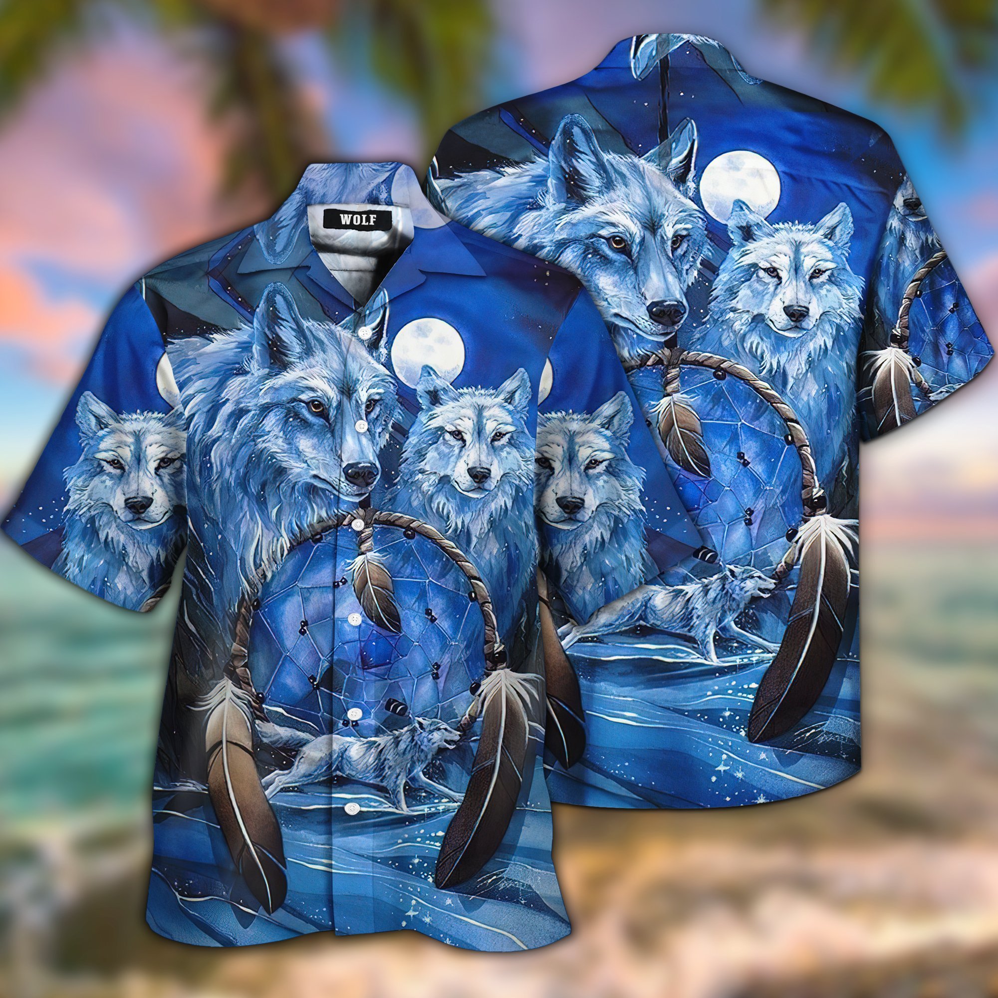 Native Wolf All Over Printed Hawaiian Shirt Ha41041