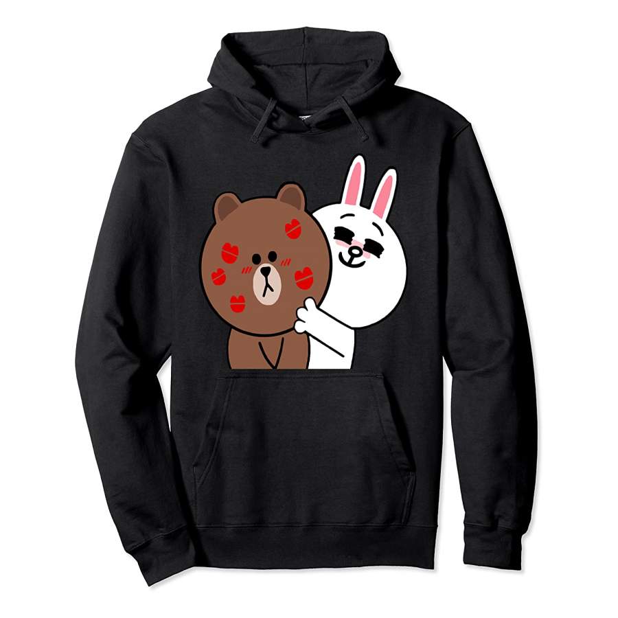 Cute Brown Bear Cony Bunny Rabbit Shower Me With Love Kisses Pullover Hoodie Unisex 3D All Over Print