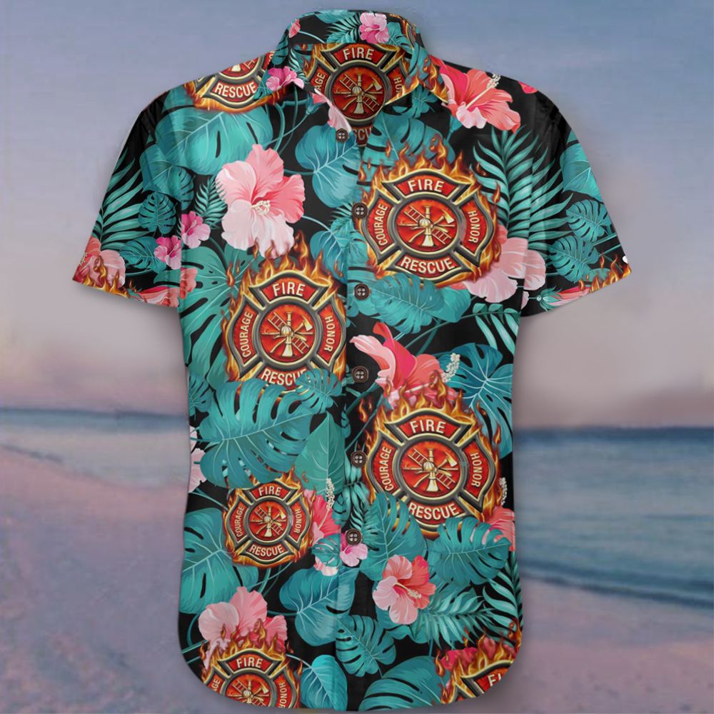 Firefighter Tropical Hawaii Shirt Beach Wear Shirts For Men Gifts Him Ha101347