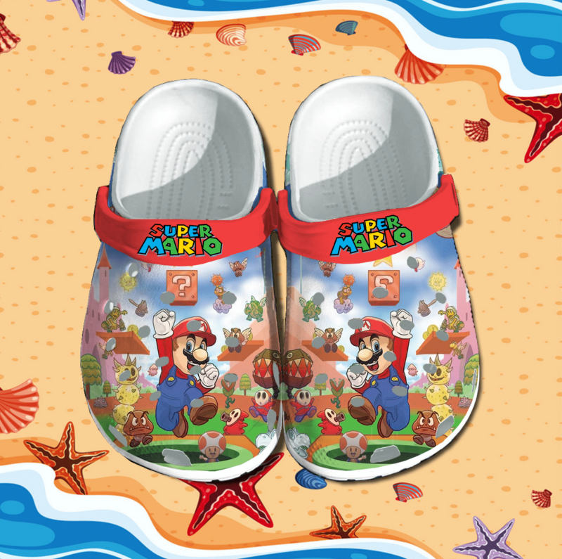 Super Mario Bros Crocs Crocband Clogs, Comfy Footwear, Shoes 4