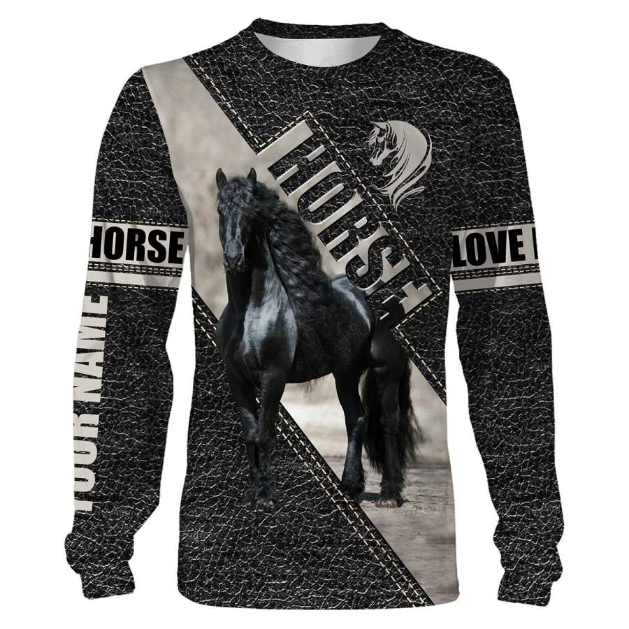 Friesian horse 3d camo shirts- personalized horse shirt for girls, women, men, kid – love horse hoodie, horse racing jacket, horse sweatshirt, t-shirt – NQSD9