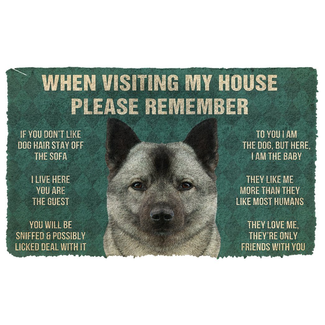 Gearhumans  GearHuman 3D Please Remember Norwegian Elkhound Dogs House Rules Doormat