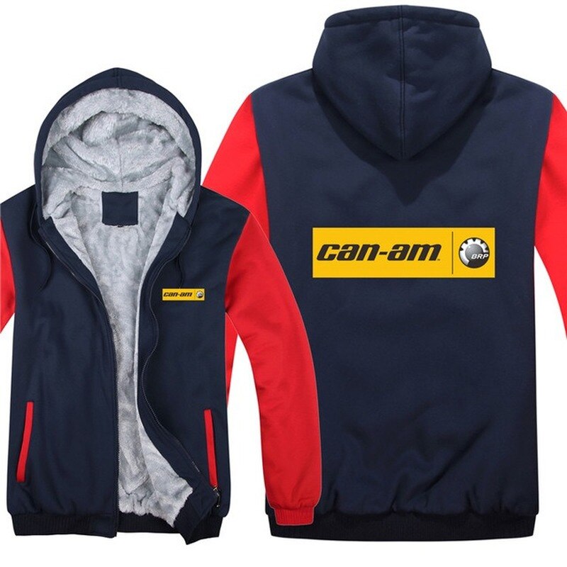 2022 can am logo stripe brp team men hoodies with zipper coat fleece thicken can am sweater pullover alx