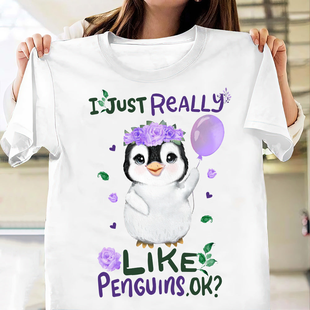 Penguin I Just Really Like Penguins Ttlz2504011Y Light Classic T Shirt