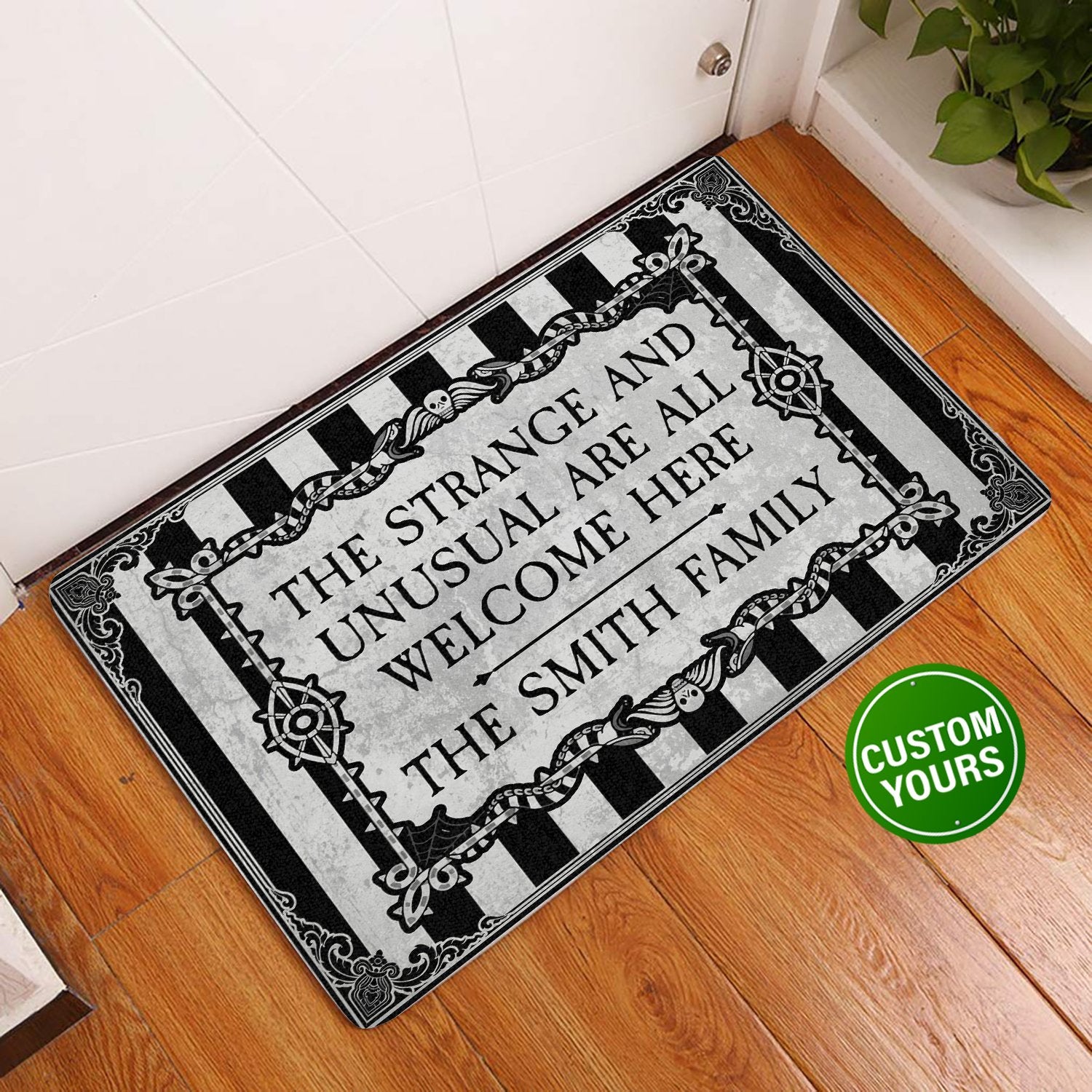 The Strange Unusual Are All Welcome Here Personalized All Over Printing Doormat Pre1915