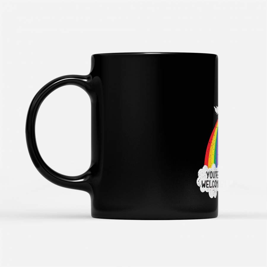 Vintage Unicorn Poops Rainbow You_re Welcome – Black Mug