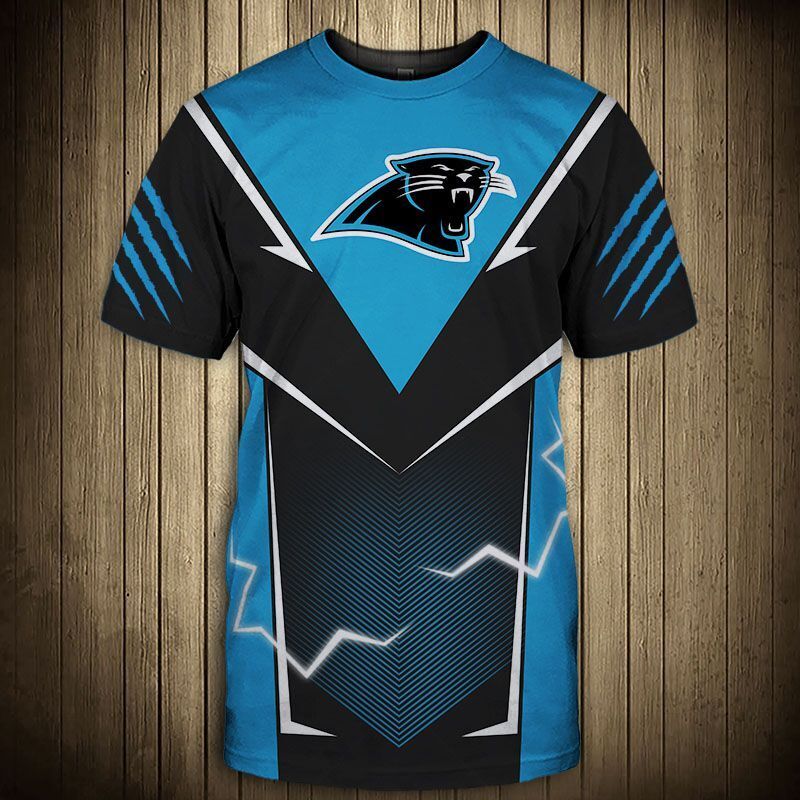 Carolina Panthers T-Shirts Lightning Graphic Gift For Men