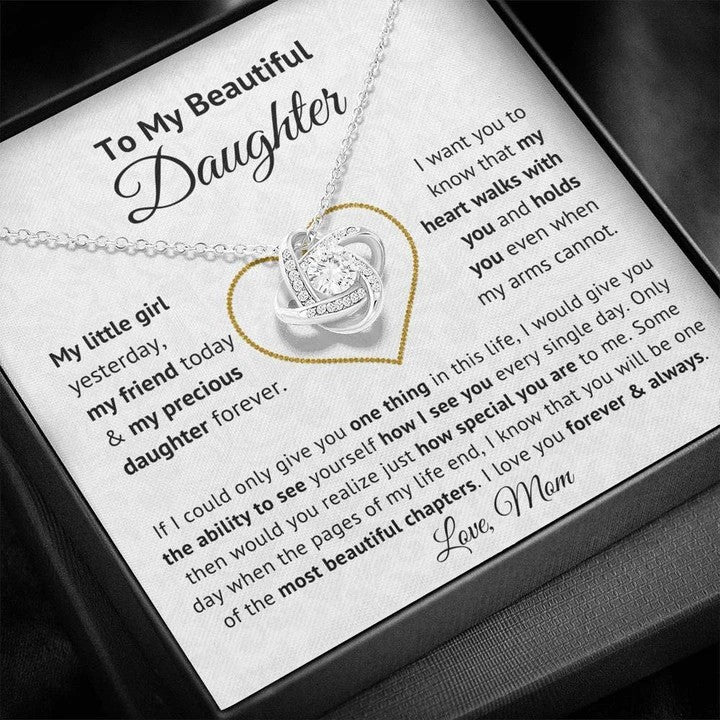 Birthday Gift For Daughter, Daughter Necklace From Mom, Birthday Graduation Christmas Jewelry Gift For Daughter With Message Card And Gift Box