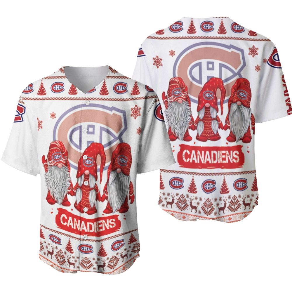 Christmas Gnomes Montreal Canadiens Ugly Sweatshirt Christmas 3D Baseball Jersey