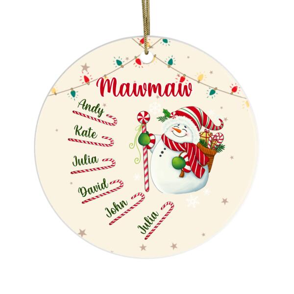 Personalized Ornament, Grandma’S Candy Cane, Christmas Gift For Mother, Grandmother, Grandkids