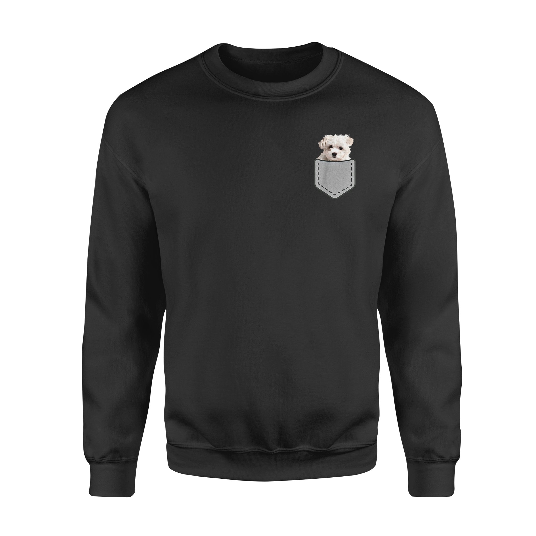 Dog gift idea Maltese Puppy In Your Pocket T-Shirt – Standard Fleece Sweatshirt