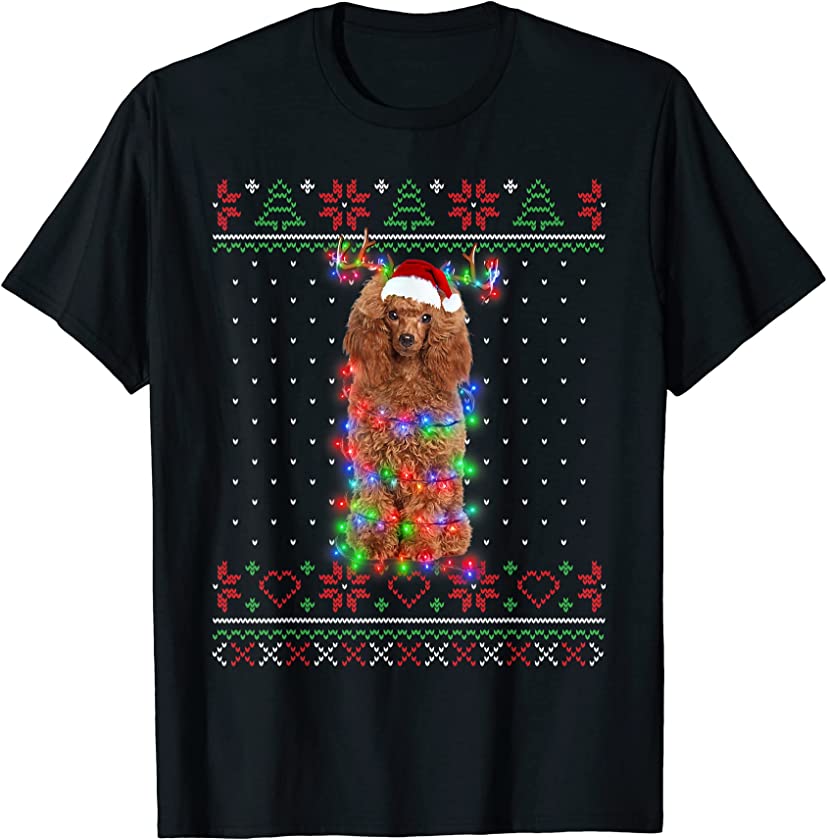 Poodle Dog Ugly Sweater Christmas Puppy Dog Lover T-Shirt