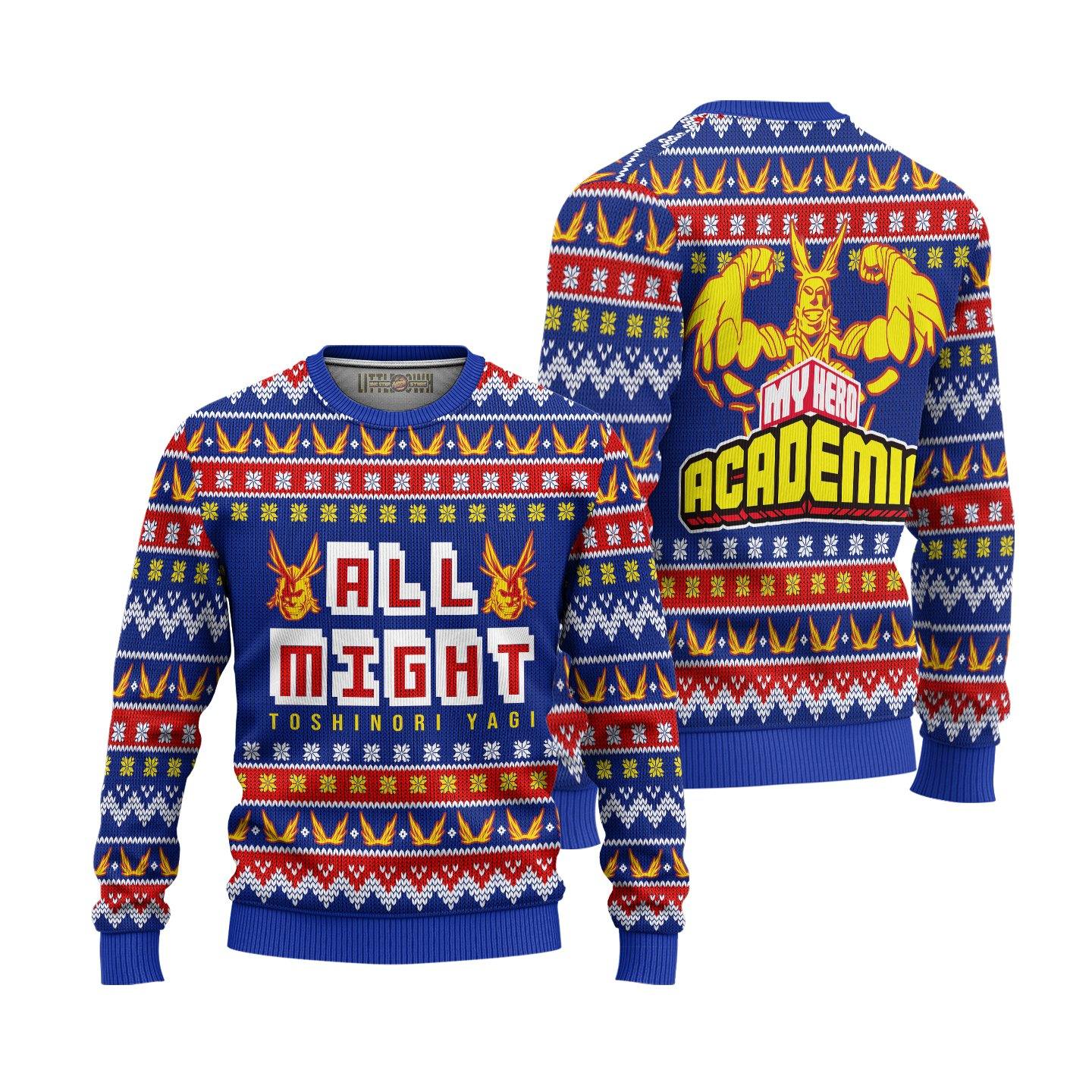 All Might Ugly Christmas Sweater My Hero Academia Anime Xmas Gift