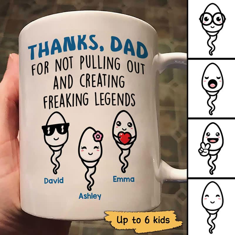 Thanks Dad For Not Pulling Out Little Cute Kids Funny Father’S Day Gift For Dad Personalized Mug