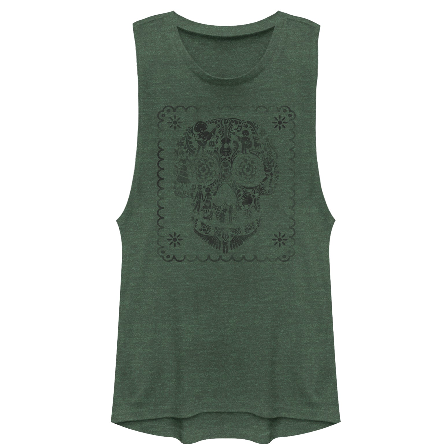 Coco Junior’S Sugar Skull Stamp  Festival Muscle Tee