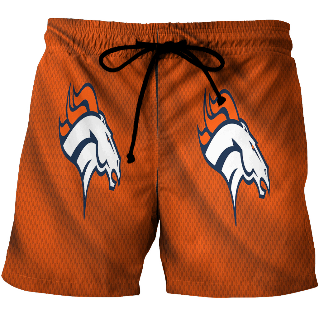 Denver Broncos Emblem V8 3D All Over Print Summer Beach Hawaiian Short