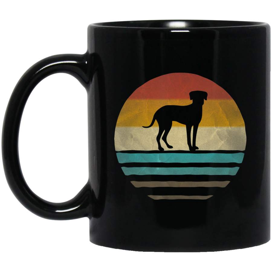 Retro Vintage Sunset Catahoula Leopard Dog Silhouette Gift Coffee Mug