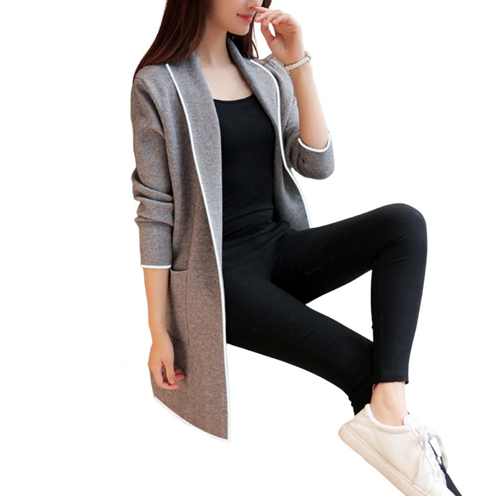 2022 Women Lapel Casual Solid Color Plus Velvet Jacket Long Sleeve Loose Cardigan Warm Long Fleece Coat Cardigan Women Sweater alx