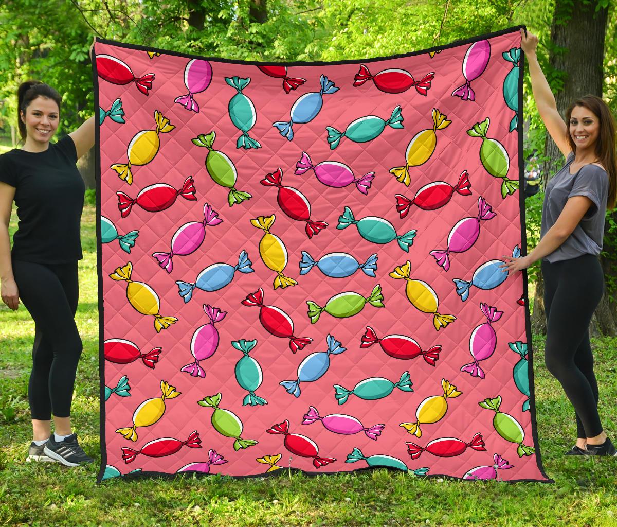 Colorful Wrapped Candy Pattern Premium Quilt