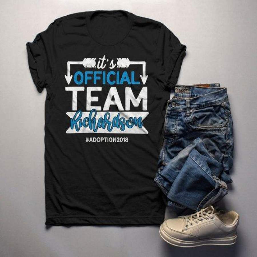 Men’s Personalized Adoption T Shirt Matching Custom Family Shirts Adopt Adopting Tee