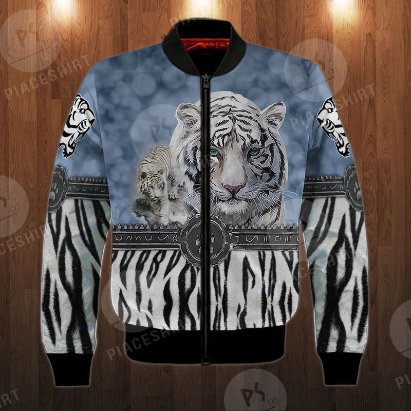 Beautiful White Tiger For Tiger Lovers 3D Full Print Bomber