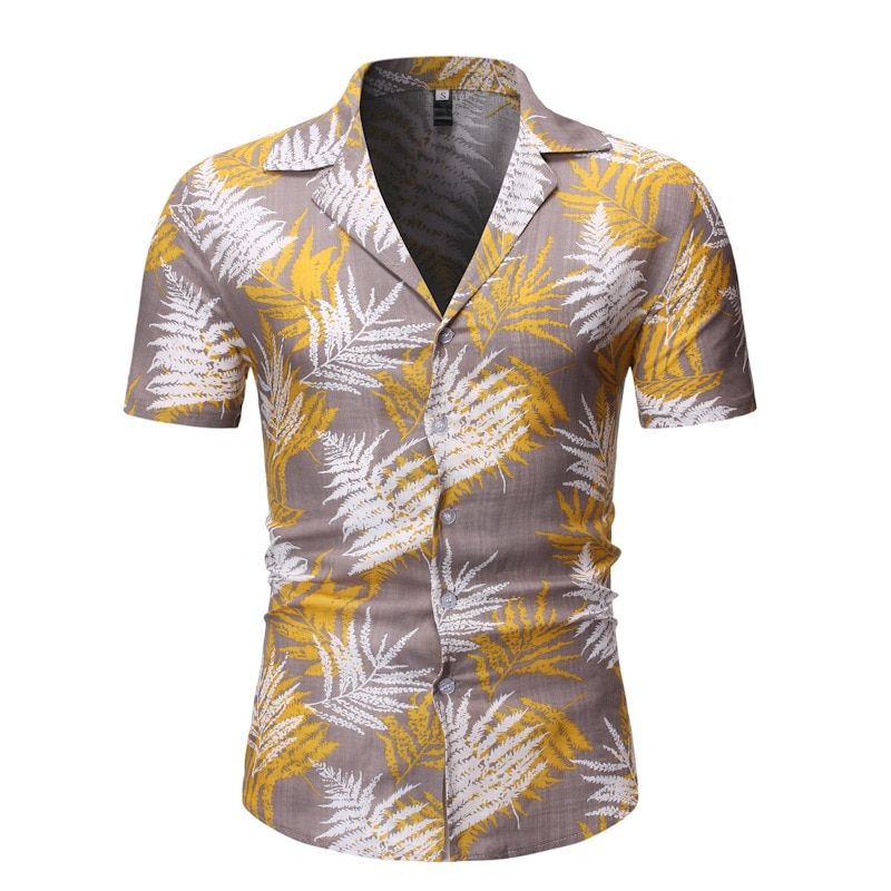 Leaves Gray Nice Design Unisex Hawaii Shirt For Men And Women Ha72013